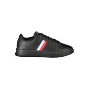 Tommy Hilfiger Svarta Sneakers med Kontrastdetaljer Black, Herr