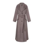 Alberta Ferretti Bältad Ull Cashmere Kappa Gray, Dam