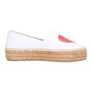 Love Moschino Platta skor Vit White, Dam