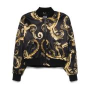 Versace Jeans Couture Svart Bomberjacka för Kvinnor Black, Dam