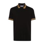 Versace Jeans Couture Svart Polo Tröja för Män Black, Herr