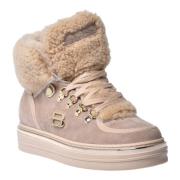 Baldinini Trainers in beige suede and sheepskin Beige, Dam