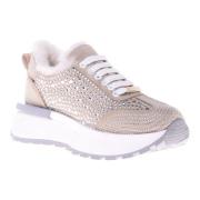 Baldinini Trainers in vanilla suede leather with rhinestones Beige, Da...