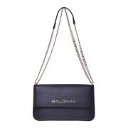 Baldinini Shoulder bag in black tumbled leather Black, Dam