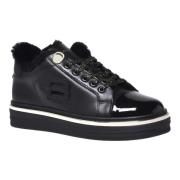 Baldinini Trainers in black leather and patent leather Black, Dam