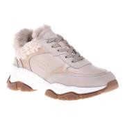 Baldinini Trainers in beige leather and suede Beige, Dam