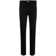 Emporio Armani Svarta Mid-Rise Slim-Fit Jeans Black, Dam