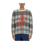 JW Anderson Logo Jersey Ullblandning Tröja Multicolor, Herr