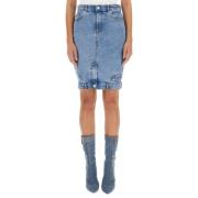 Moschino Knäppning Denimkjol Blue, Dam