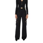 Elisabetta Franchi Svarta Wide Leg Byxor Black, Dam