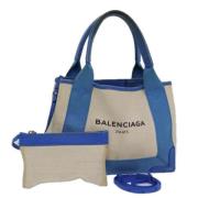 Balenciaga Vintage Pre-owned Canvas handvskor Blue, Dam