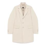 Herno Beige Virgin-Wool Coat med Vadderat Design Beige, Herr