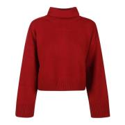 Loulou Studio Turtle Neck Sweater i Stintino Stil Red, Dam