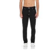 Philipp Plein Italienska Slim-Fit Jeans för Män Black, Herr