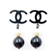 Chanel Vintage Pre-owned Tyg rhngen Black, Dam