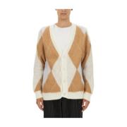 Family First Lyxig V-ringad Mohair Cardigan Beige, Herr