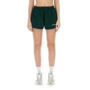 Sporty & Rich Logo Shorts för kvinnor Green, Dam