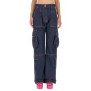 Msgm Vida Cargo Jeans Blue, Dam