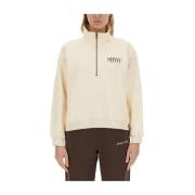 Sporty & Rich Logo Sweatshirt Beige, Dam