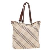 Burberry Vintage Pre-owned Nylon axelremsvskor Beige, Dam