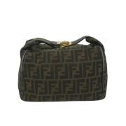 Fendi Vintage Pre-owned Canvas handvskor Brown, Dam