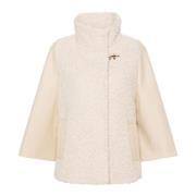 Fay Beige Bouclé Jacka med Gancini Spänne Beige, Dam