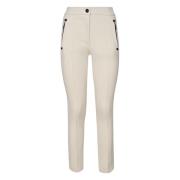 Moncler Slim-Fit Vita Byxor med Krämdetaljer White, Dam