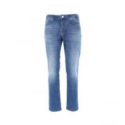 Armani Knäppt Denim Jeans Höjer Stil Blue, Herr