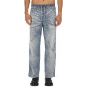 Diesel Avslappnad passform Straight Jeans Blue, Herr