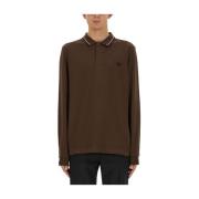 Fred Perry Logo Bomull Polo Skjorta Brown, Herr