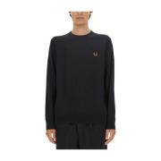 Fred Perry Sweatshirt med broderad logotyp Blue, Herr