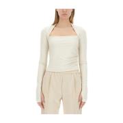 Helmut Lang Slim Fit Långärmad Topp Beige, Dam