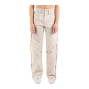 Isabel Marant Ivory Straight Pants Uppdatera Garderob White, Dam