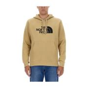 The North Face Logo Hoodie, Bomull, Stilren, Bekväm Beige, Herr