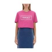 Versace Vintage Logo T-Shirt Pink, Dam