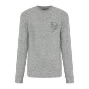 Dolce & Gabbana Tröja med broderad logotyp Gray, Herr