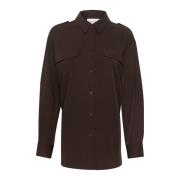 Gestuz Elegant långärmad skjortblus Brown, Dam