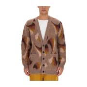 Etro Mohair Blend V-Neck Cardigan Multicolor, Herr