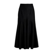 Patou Svart Ull Midi Kjol Black, Dam