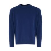 C.p. Company Lamull Crew Neck Stickad Tröja Blue, Herr