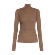 Sportmax Brun Ull Turtleneck Topp Kvinnor Brown, Dam