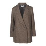 NIU Ull Dubbelknäppt Blazer Brown, Dam