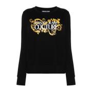 Versace Jeans Couture Svart Sweatshirt för Kvinnor Aw24 Black, Dam