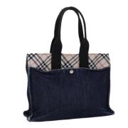 Burberry Vintage Pre-owned Canvas axelremsvskor Blue, Dam