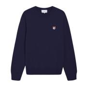 Maison Kitsuné Patch Regular R-Neck Jumper Blue, Herr