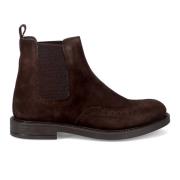 Sangiorgio Mörkbruna ankelboots med elastiska sidor Brown, Herr