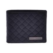 Baldinini Wallet in black woven print leather Black, Herr