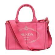 Prada Vintage Pre-owned Canvas totevskor Pink, Dam