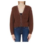 Liu Jo Brun Cardigan med Mohair och Lurex Brown, Dam