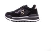 Liu Jo Sportiga Svarta Sneakers med Paljett Detaljer Black, Dam